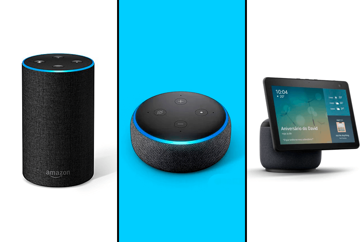 Quais Echos são compatíveis com Alexa com inteligência artificial (IA)?